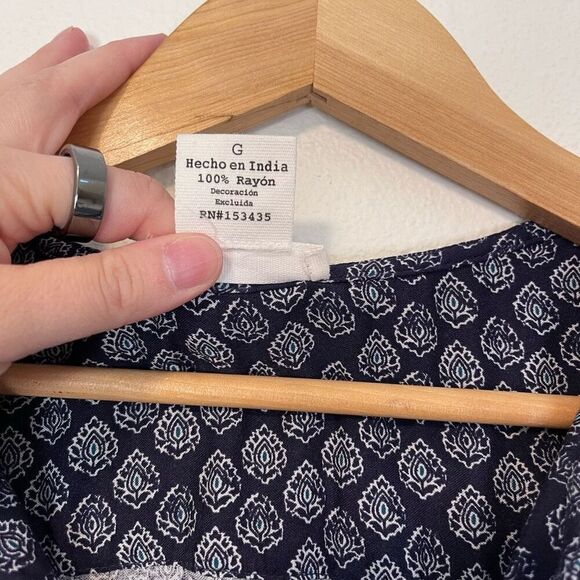 Beachlunchlounge Boho Paisley Mini Dress Size Large - Picture 3 of 7